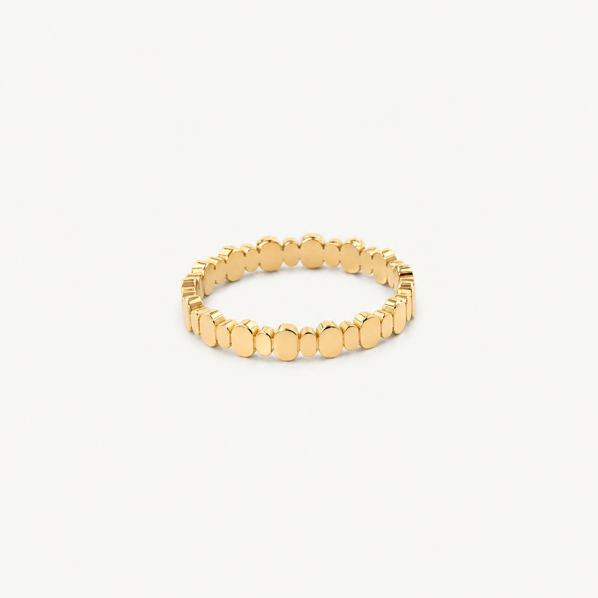 Flat Dots Band Ring – Minimalist 18k Gold Plated Ring