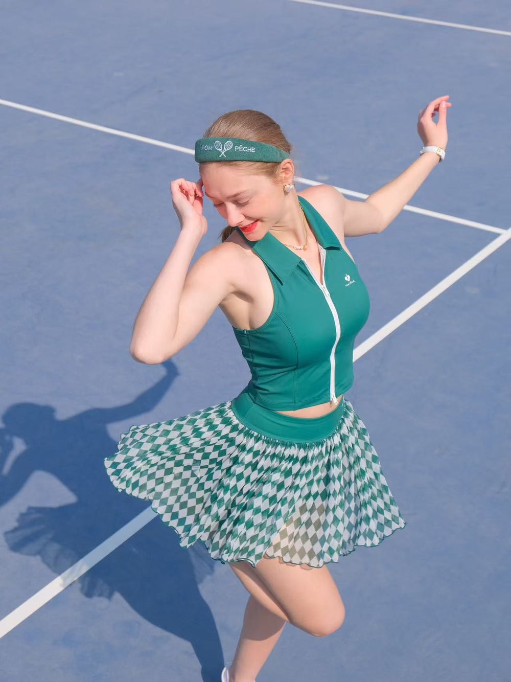 Flowy Heart - Print Mesh Skirt for Tennis & Pickleball - Volaea Pickleball Attire