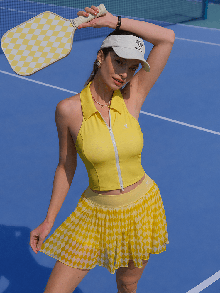 Flowy Heart - Print Mesh Skirt for Tennis & Pickleball - Volaea Pickleball Attire