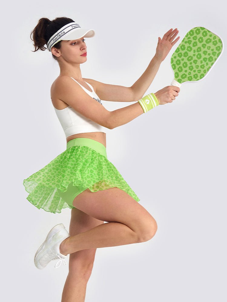 Flowy Heart - Print Mesh Skirt for Tennis & Pickleball - Volaea Pickleball Attire