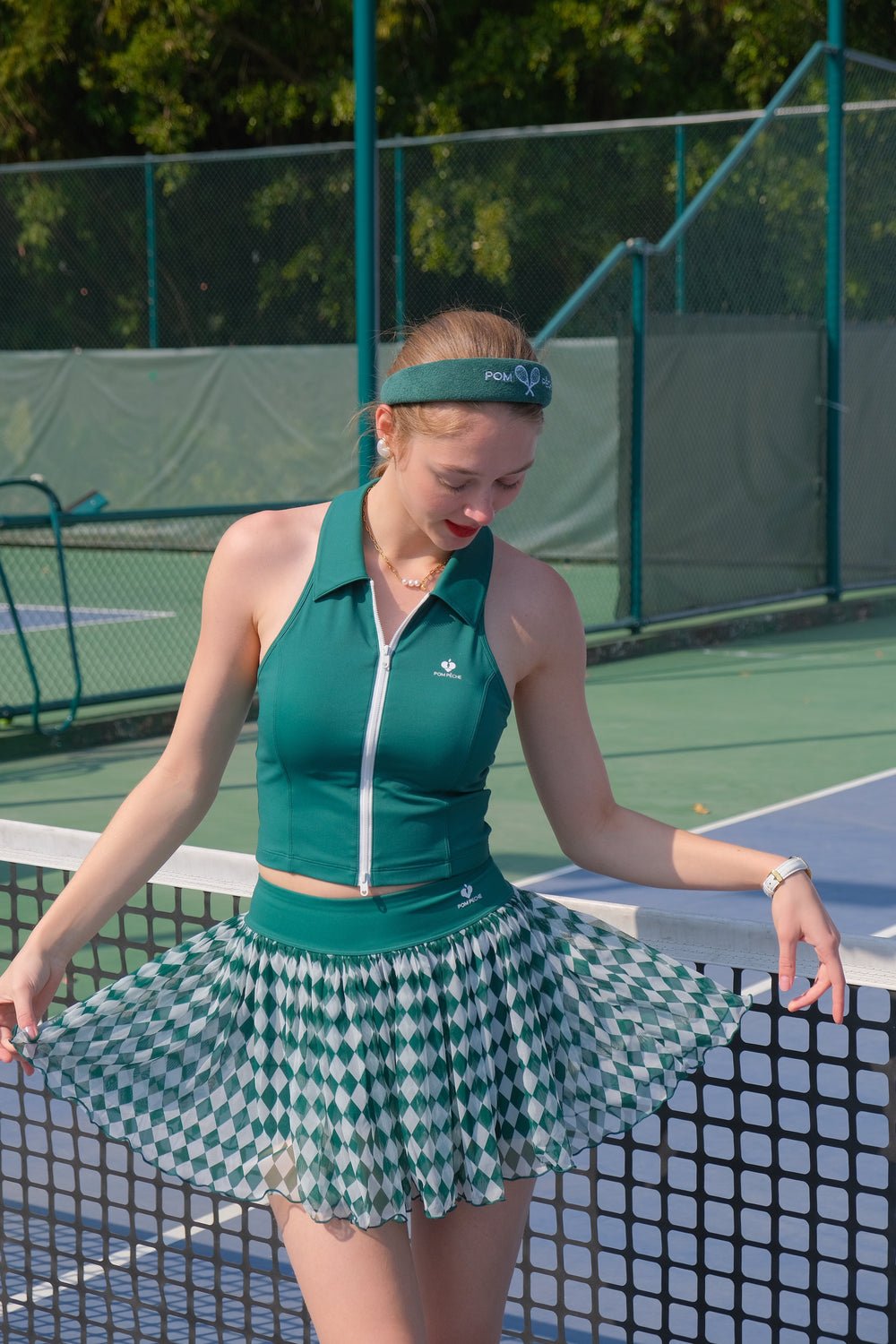 Flowy Heart - Print Mesh Skirt for Tennis & Pickleball - Volaea Pickleball Attire