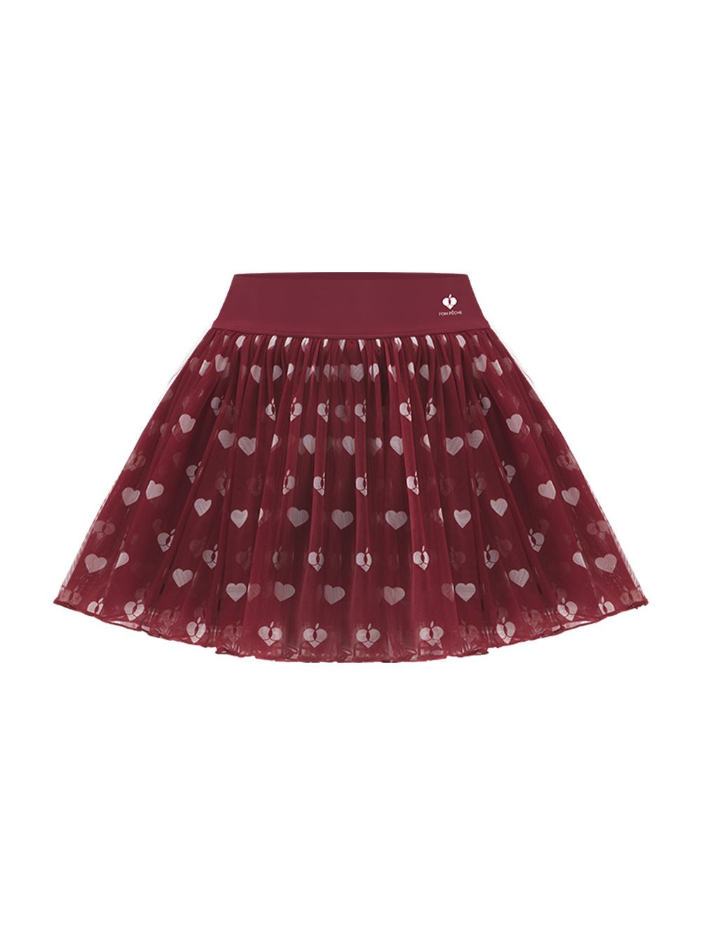 Flowy Heart - Print Mesh Skirt for Tennis & Pickleball - Volaea Pickleball Attire