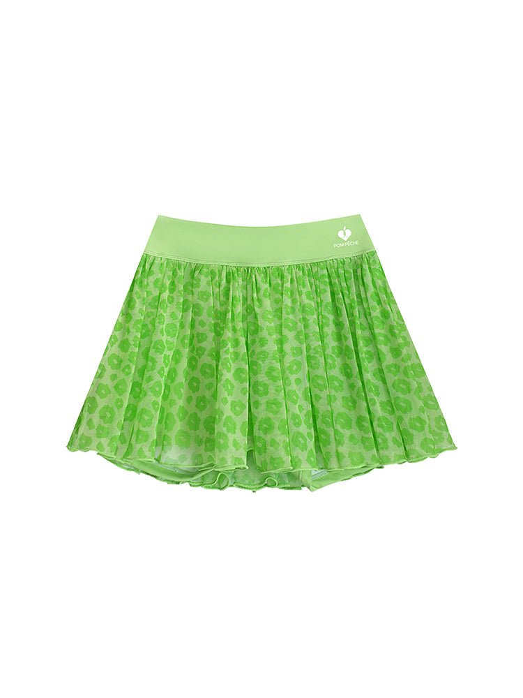 Flowy Heart - Print Mesh Skirt for Tennis & Pickleball - Volaea Pickleball Attire