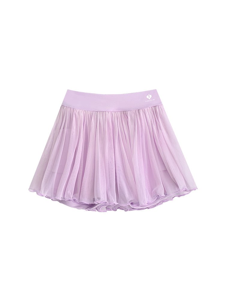 Flowy Heart - Print Mesh Skirt for Tennis & Pickleball - Volaea Pickleball Attire