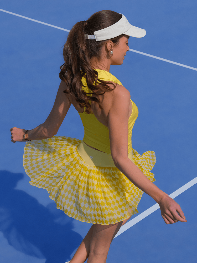 Flowy Heart - Print Mesh Skirt for Tennis & Pickleball - Volaea Pickleball Attire