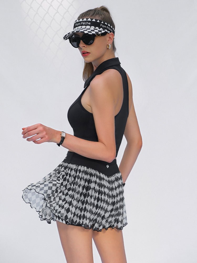 Flowy Heart - Print Mesh Skirt for Tennis & Pickleball - Volaea Pickleball Attire