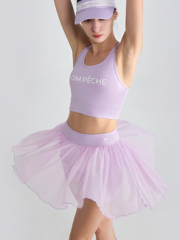 Flowy Heart - Print Mesh Skirt for Tennis & Pickleball - Volaea Pickleball Attire