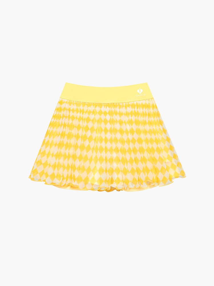 Flowy Heart - Print Mesh Skirt for Tennis & Pickleball - Volaea Pickleball Attire