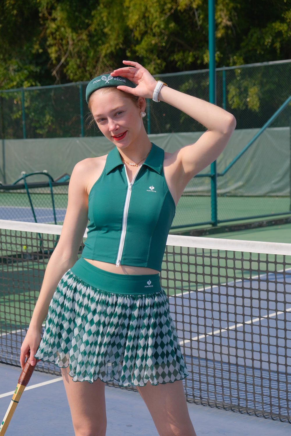 Flowy Heart - Print Mesh Skirt for Tennis & Pickleball - Volaea Pickleball Attire