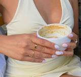 Olive Sparkle Ring, waterproof 18k gold-plated stainless steel