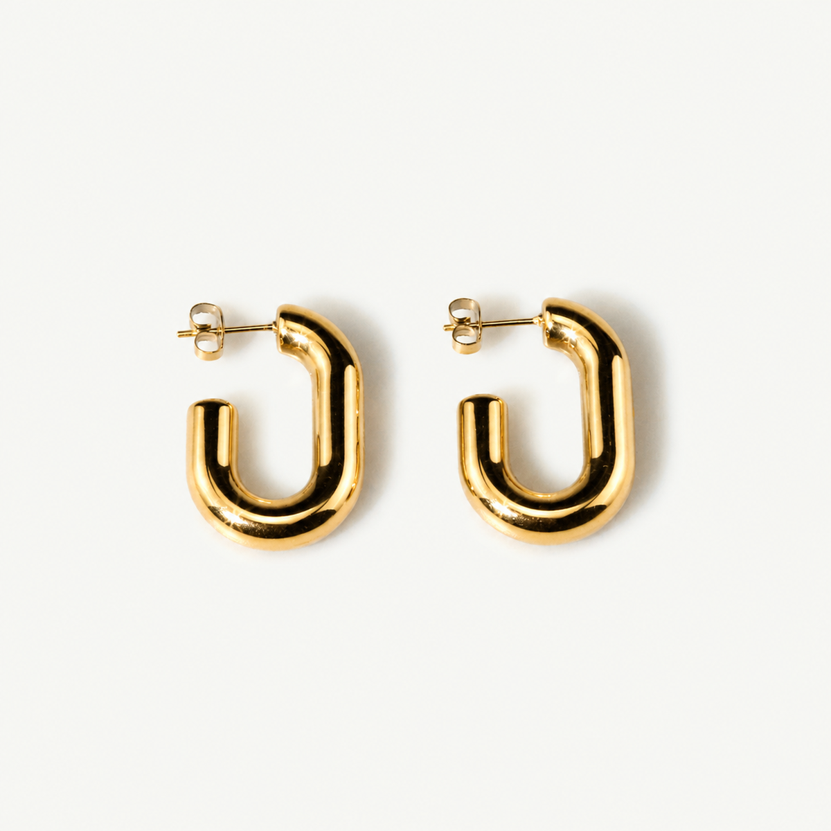 Geo Loop Earrings – Chunky Gold Hoops for Women