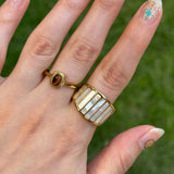 Waterproof Tiger's Eye Ring, 18k gold-plated stainless steel