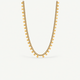 Gold Sequin Fringe Necklace - Waterproof Tarnish-Free