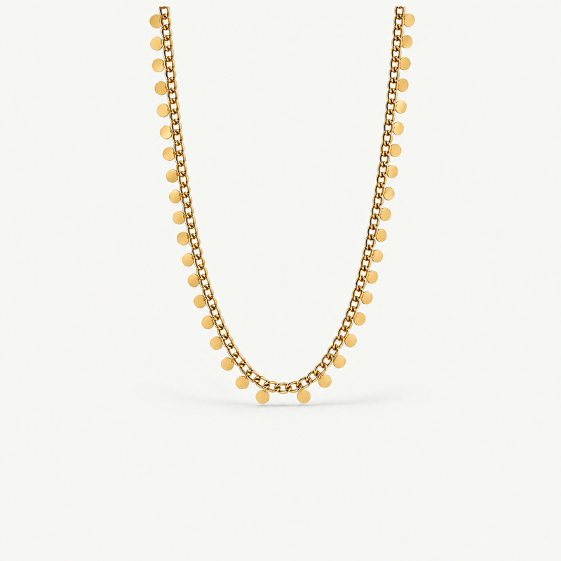 Gold Sequin Fringe Necklace