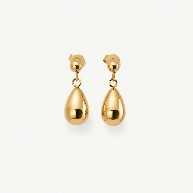 Gold Teardrop Dangle Earrings
