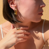 gold hammered ring