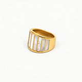 gold mother of pearl ring