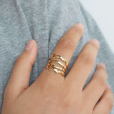 gold ring hammered