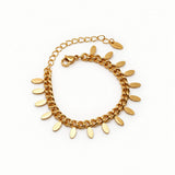 oval disc dangling chain bracelet