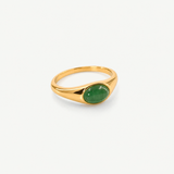 Green Cats Eye Ring - Waterproof 18k Gold Plated Stainless Steel