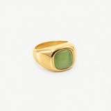 Green Cat's Eye Signet Ring