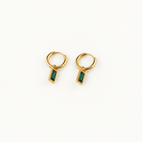 green stone drop earrings