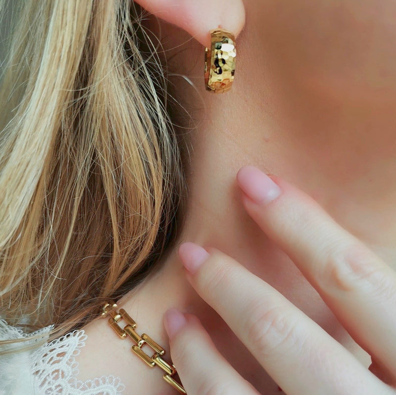 Hammered Small Hoops