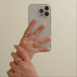 Double Sparkle Link Ring, waterproof 18k gold-plated stainless steel
