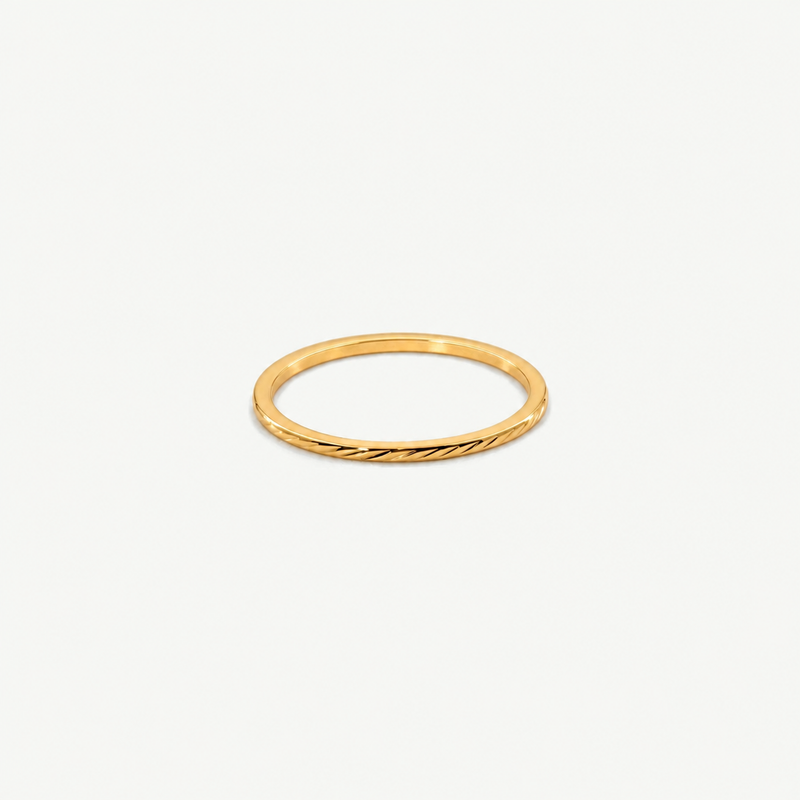 Herringbone Slim Band Ring