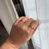 Waterproof Pearl Fidget Ring, 18k gold-plated stainless steel