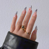 Hugo Ring, waterproof 18k gold-plated stainless steel