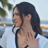 Charity Medium Hoop Earrings 26mm, waterproof 18k gold-plated stainless steel