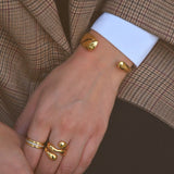 Waterproof Gold Cuff Bracelet, 18k gold-plated stainless steel