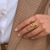 Puffy Coil Ring, waterproof 18k gold-plated stainless steel
