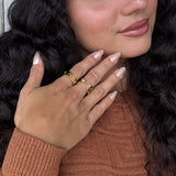 Rolling Orbit Ring, waterproof 18k gold-plated stainless steel