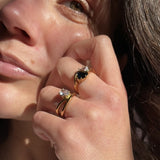 Midnight Kiss Ring, waterproof 18k gold-plated stainless steel