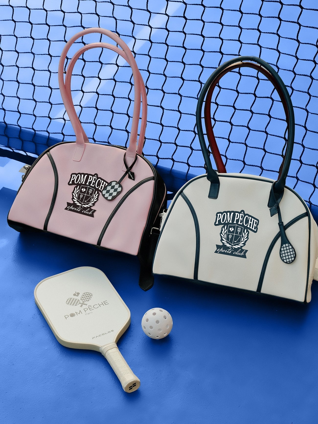 Ivy League Sports Tote for Tennis & Pickleball - Paris White - Volaea Pickleball Attire