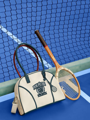 Ivy League Sports Tote for Tennis & Pickleball - Paris White - Volaea Pickleball Attire