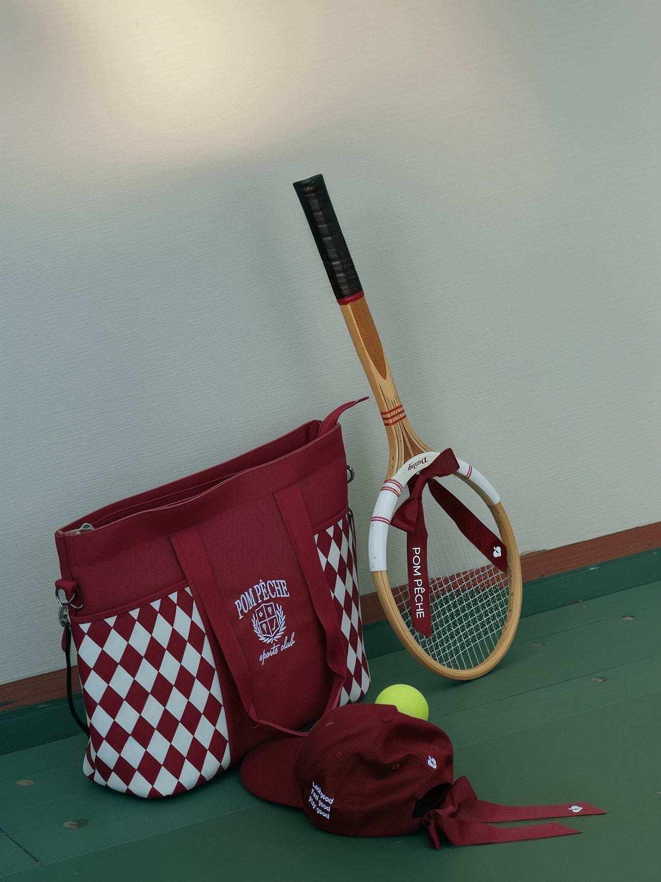 Ivy League Tote Bag in Red Checkerboard for Tennis & Pickleball - Volaea Pickleball Attire