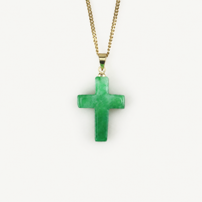 Jade Cross Pendant Necklace