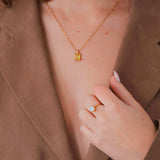 Waterproof Gold Solitaire Wrap Ring, 18k gold-plated stainless steel