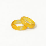 Yellow Jade Band Ring, waterproof