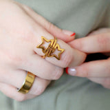 Celestial Star Wrap Ring, waterproof 18k gold-plated stainless steel