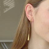 Teardrop Dangle Chain Earrings, waterproof 18k gold-plated stainless steel