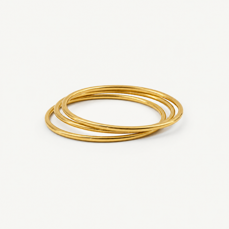 Kyle Bangle Bracelet - 18k Gold Plated Stainless Steel