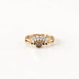 Labradorite ring and Contour gemstone band ring