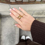 Waterproof Tarnish-Free Gold Plated Band Ring, 18k gold-plated stainless steel