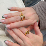 Waterproof Tarnish-Free Hug Ring, 18k gold-plated stainless steel