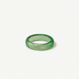 Light Green Jade Band Ring - Hypoallergenic 316L Stainless Steel