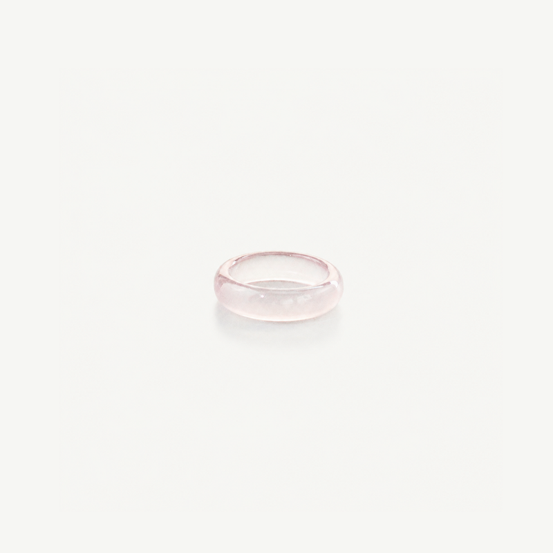 Light Pink Jade Band Ring